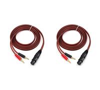 Grendly 2X XLR to Banana Speaker Cable,XLR 3 Pin Female to Dual Banana Plugs Audio Cable, Gold-Plated 4mm Plug to XLR3 Pro HiFi