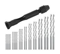 Grendly Hand Drill Set Precision Pin Vise with 25 Pieces Mini Twist Drill Bits for Model,DIY,Jewelry Making,Multipurpose Rotary Tool Drilling Tool for Metal,Wood,Plastic Etc