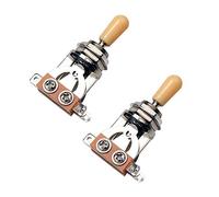Grendly Metric 3 Way Short Straight Guitar Pickup Selector Toggle Switch Knob For Lp Electric Guitar Parts, Silver & beige(Pack Of 2)