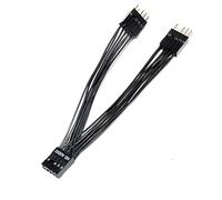 Grendly Motherboard Audio HD Extension Cable 9 Pin 1 Female to 2 Male Y Splitter Cable Black for PC DIY 10 cm