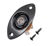 Grendly Oval indented guitar jack plate, 30 oval indented guitar jack plate and base, black, high quality, pack of 1