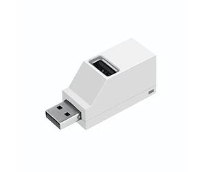 Grendly USB 2.0 HUB Adapter Extender Mini Splitter Box 3 Ports for PC Laptop Mobile Phone High Speed U Disk Reader,White