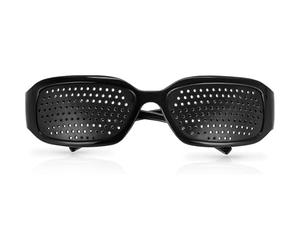 Grenhaven Pinhole Glasses for Improving Eyesight, Perforated Glasses for Eye Training and Relaxation, Unisex, Black