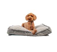 GRENIX Dog Bed - Small Beds UltraSoft Fluffy and Warm - Comfortable and Calming Crate Mattress for Pets - Washable Deluxe Plush Dog Mat with Removable Cover, Grey (71x48x8cm)