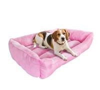 Grennswick Calming Dog Bed, Cat Bed Soft Anti-Anxiety Pet Bed with Non-Slip Bottom, Machine Washable for Labrador, German Shepherd, Golden Retriever, Teddy, and More (Pink, M)