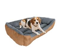Grennswick Calming Dog Bed, Cat Bed Soft Anti-Anxiety Pet Bed with Non-Slip Bottom, Machine Washable for Labrador, German Shepherd, Golden Retriever, Teddy, and More (Brown, M)