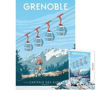 Grenoble, Capital of The Alps 1000 Piece Jigsaw Puzzle for Teenagers Support Memory Strength And Retention Gentle Calm Leisure Activity (50X75cm)