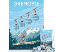 Grenoble, Capital of The Alps Jigsaw Puzzles 1000 Pieces for Adults Peaceful Calm Stress Relief Mindful Peaceful Leisure Game (38X52cm)