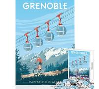 Grenoble, Capital of The Alps Puzzles for Teenagers 1000 Piece Support Memory Strength And Retention Gentle Calm Leisure Activity (38X26cm)