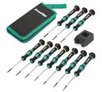 GRENPRO 10-Piece Precision Screwdriver Set, Magnetic Small Screwdrivers with Phillips, Slotted, Torx Star for Eyeglass, Watch, Computer, Laptop, Phone