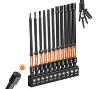 GRENPRO 11PCS Metric Impact Hex Head Allen Wrench Drill Bit Set, 1/4" Hex Shank S2 Steel Magnetic Hex Bits, CNC Machined Tips, 4 Inch Length with Storage Box