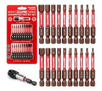 GRENPRO Allen Wrench Drill Bit Set, 21-Piece 2.5" Metric & SAE Hex Bits Set | Magnetic Allen Key Drill Bit Set for Impact Drivers and Screwdrivers, 2.5" Bit Holder, 1/4"Hex Shank, Automotive Home Repairs