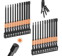 GRENPRO Allen Wrench Drill Bit Set, 22PCS 4-Inch Metric & SAE Impact Bits | 4-Inch Magnetic Hex Bits with 1/4-Inch Shanks Reach Recessed Fasteners and Fit Impact Drivers for Automotive and Home Repair