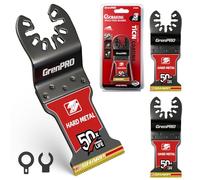 GRENPRO Carbide Coated Oscillating Saw Blades, Multitool Blades Quick Release for Hard Metal, Nails, Wood, 3-Pack