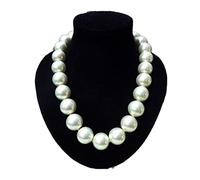 GREnTiNS 20mm South Sea White Shell Pearl Necklace Jewelry Fashion Jewellery (Main Stone Color : White)