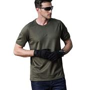 GRENTINS Men's Outdoor T-Shirt Moisture Wicking and Quick Drying Casual Round Neck Short Sleeve Stretchy Shirt,Brown,M