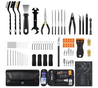 GRENTOOL 73Pcs 3D Printer Tool Kit - 3D Printer Accessories - Nozzle Cleaning Kit, 3D Printer Scraper, Deburring Tool, Flush Cutters for Model Kits, for Bambu Lab, Ender 3, Kobra, etc.