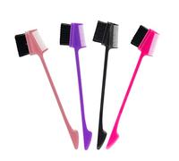 Greoer 4 Pieces Hair Edge Control Brush Eyelashes Eyebrow Brush Set Angled Eyebrow Brush Double Sided Edge Control Eyelash Brush Tool Professional Dual Ended Eyebrow Brush for Women Girls
