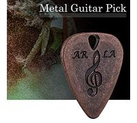 GREOHNMPAW 1Pcs Metal Guitar Pick 0.38mm Thin Silver Color Professional Bass Ukelele Guitar Picks Retro color
