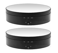 GREOHNMPAW 2X 360 Degree Motorized Rotating Mirrored Display Stand Turntable Show Case for Show Jewelry Take Photo Backdrop Stand