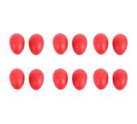 GREOHNMPAW 6 Pair Plastic Percussion Musical Egg Maracas Shakers Red