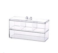 GREOHNMPAW Acrylic Drawer Holder Box 4 Grids 2 Layers Clear Acrylic Cosmetics Storage Box