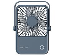 GREOHNMPAW Navy Blue Thin Desktop Folding Fan, Small Electric Fan for Office, Dual-Purpose Hanging and Standing Mini Fan