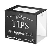 GREOHNMPAW Tip Jars for Money Acrylic Tip Cash Box Donation Tip Bucket 6x4x5 Inch Storage Container Suggestion Box Raffle Cash Box