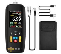 GREOHNMPAW Ultrasonic Thickness Gauge, 1-300 mm Range with Color Display, with Probe for Measuring Metal Steel Silver Plastic PVC