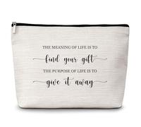 GREOXG Inspirational Quotes Makeup Bag, Small Travel Cosmetic Bag with Zipper, Cute Makeup Pouch Gift Ideas for Women Teen Girls Friends Mom Sisters Teacher Birthday Christmas Wedding Graduation-E43,