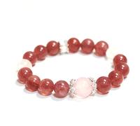 Grephanie Fuo Crystal Bead Stretch Bracelet, Yoga Beaded Bracelet for Stress Relief, Psyche Whisper Series, Rose Romance, Soothing Stretchable Elastic Bracelet for Women, Impeccable Gift for Christmas