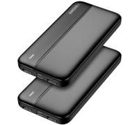GREPRO Power Bank -2 Pack, 10000mAh Portable Charger Battery Pack with Type-C Input and 2 USB A + 2.4A USB-C Output Ports Compatible with iPhone 17 16 15 14 Pro Max phones and Tablets