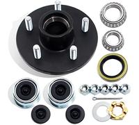 GREPSPUD 1 Set Trailer Hub Kits 5 on 4.5 for 3500 lbs 1-1/16'' to 1-3/8'' Tapered Axle, Idler Hub with Extra Dust Caps & Rubber Plugs, 5x4.5 Trailer Replacement Hub 5 Lug Bolt Trailer Wheel Hub Kit