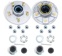 GREPSPUD 2 Sets Galvanized Trailer Hub Kits 5 on 4.5'' for 3500 lbs 1-1/16'' to 1-3/8'' #84 Tapered Axle, Prelubricated L44649 L68149 Bearings 5x4.5 Trailer Idler Hub 5 Lug Bolt Trailer Wheel Hub Kit