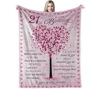 GRESATEK 21st Birthday Gift for Her: Decorations Blanket Ideas for Girl, Throw Blankets 50"X60"