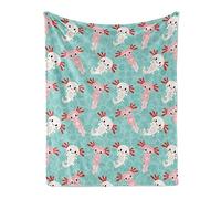 GRESATEK Axolotls Blanket Axolotl Gifts Soft Flannel Lightweight Axolotl Throw Blanket for Kids Girls Boys All Season Cartoon Salamander Blankets for Sofa Couch Bed Decorative Axolotls Green Blanket