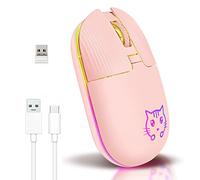 Greshare Wireless Mouse, Game Mouse 2.4Ghz Noiseless Mouse with USB Receiver Portable Computer Mice for PC, Tablet, Laptop with Win/Pad/Mac/Linux/Andriod/iOS.Cute cat style,gift.
