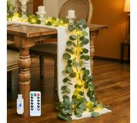 Gresoinc 180cm 100LED 2pcs Eucalyptus Garland,Faux Twig Vine Lights,Fairy Light Olive Vine USB Powered 8 Modes Warm White Fairy Light with Remote Timer Dimmable for Christmas Fireplace Mantle