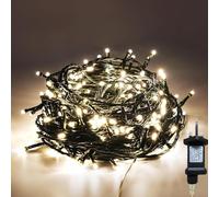 Gresonic 100/200/300/400LED Fairy Lights,8 Modes Timer String for Bedroom Plug in,Warm White Outdoor Garden Mains Powered Waterproof Christmas for Party(400LED,Green Cable)