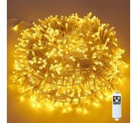 Gresonic 100LED 10m Fairy Lights USB Powered, Rechargeable Christmas Lights,Warm White 8 Modes Timer String Light Outdoor Indoor IP44 Waterproof for Bedroom, Garden, Party, Wedding