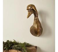 Gresonic 3D Head Wall Mount Animal Heads for Art Hanging Sculptures, Small Metal Wall Resin Art Decor Ornament Waterproof Bronzed Resin Decorations for Home (Duck Head)