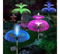 Gresonic 4 Pack Solar Lights Outdoor Garden, 7 Colour Changing Multi-Coloured Jellyfish Solar Pathway Lights Waterproof for Outside Yard, Lawn, Wedding, Party, Patio, Gazebo(Star+Moon+Butterfly+Reed)