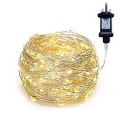Gresonic Fairy Lights Plug in 100LED 10m/33ft Warm White Mains Powered Micro Copper Wire String Lights Waterproof Low Voltage Indoor Outdoor Decorations for Garden, Wall, Bedroom, Tree, Wedding