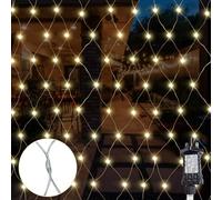 Gresonic Net Lights, 192LED 2x3m Garden Fairy String Lights Warm White 8 Modes Mains Powered Timer Waterproof Low Voltage Outdoor & Indoor for Fence, Balcony, Gazebo Decor