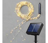 Gresonic Solar 400 Copper Wire Fairy Lights, Outdoor Waterfall Fairy Lights, LED Fairy Lights, Waterproof String of Lights for Watering Can, Children's Room, Camping, Balcony, Outdoor and Indoor