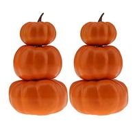 Gresorth 2 Pack Halloween Stacked Pumpkin Towel Fake Artificial Decoration Decorative Paintable Pumpkins Autumn Fall Centerpiece for Home Party Table Kitchen