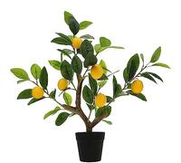 Gresorth 20" Artificial Yellow Lemon Tree Fake House Green Plant Fruits Decoration with Plastic Pot Realistic Leaves for Home Table Office Garden Indoor