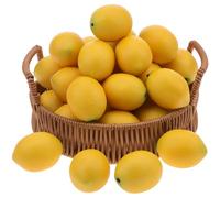 Gresorth 24 pcs Fake Fruit Artificial Lemon Decorations Likelike Decorative Food for Home Kitchen Party Christmas Display - MINI Size (2.2 inch)
