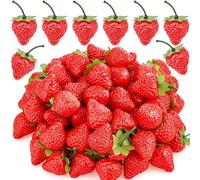 Gresorth 30 PCS Artificial Red Strawberry Fake Plastic Strawberries Fruits Christmas Decoration