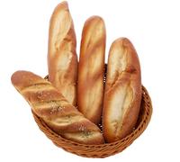 Gresorth 4 Pcs Artificial Bread Decoration Fake Loaf Dessert Model Realistic French Baguette Simulation Sesame Pastries Display for Home Kitchen